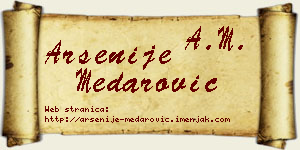 Arsenije Medarović vizit kartica